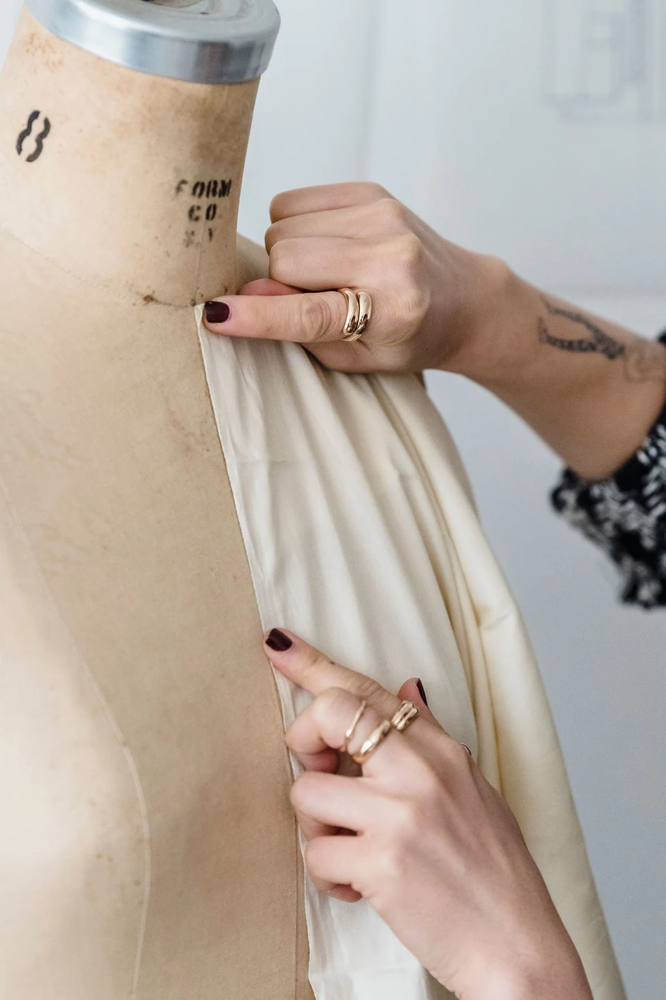 Measuring a garment on a dress form